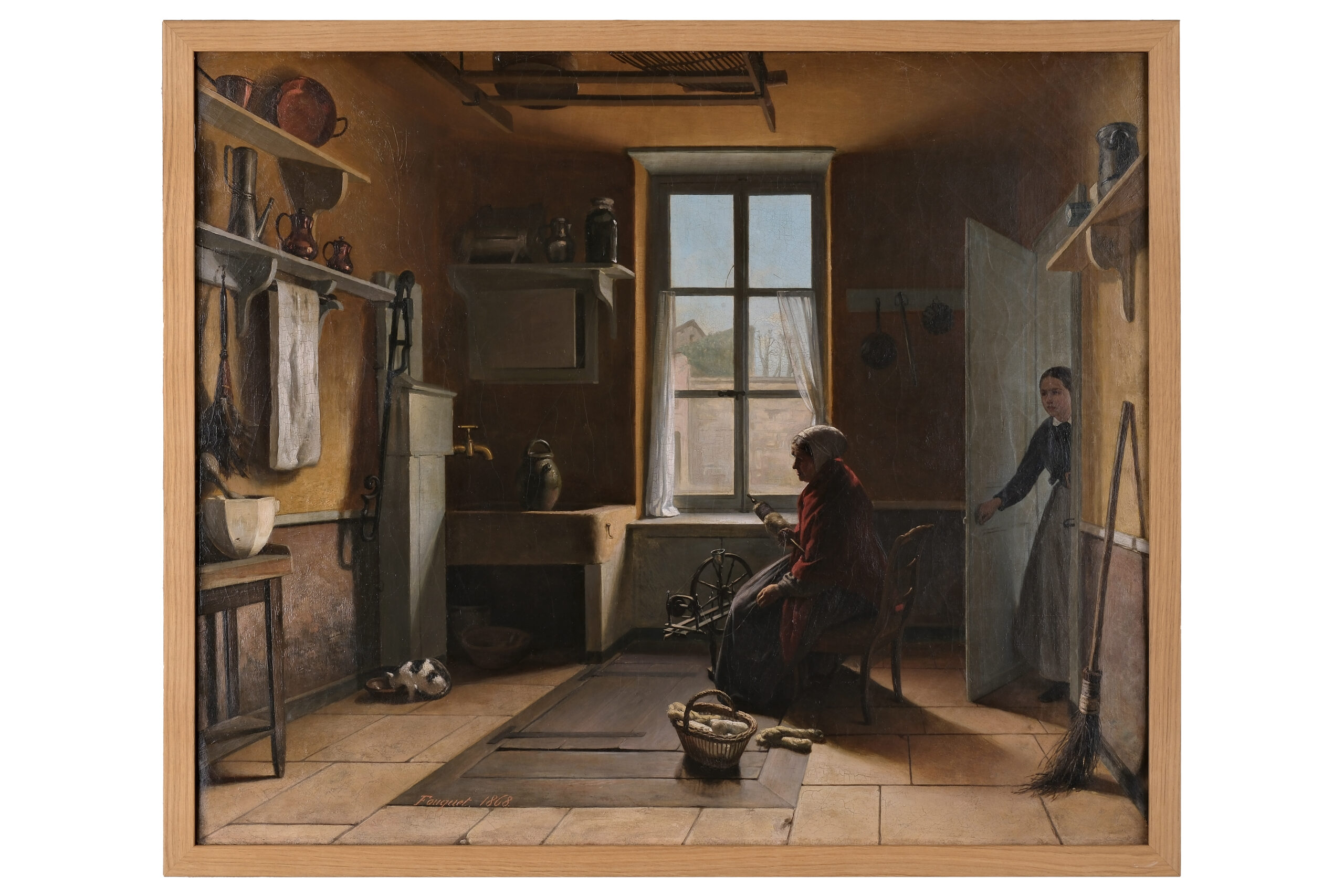 Intérieur de cuisine lorraine, 1868, huile sur toile, Théodore FOUQUET (1815-?)