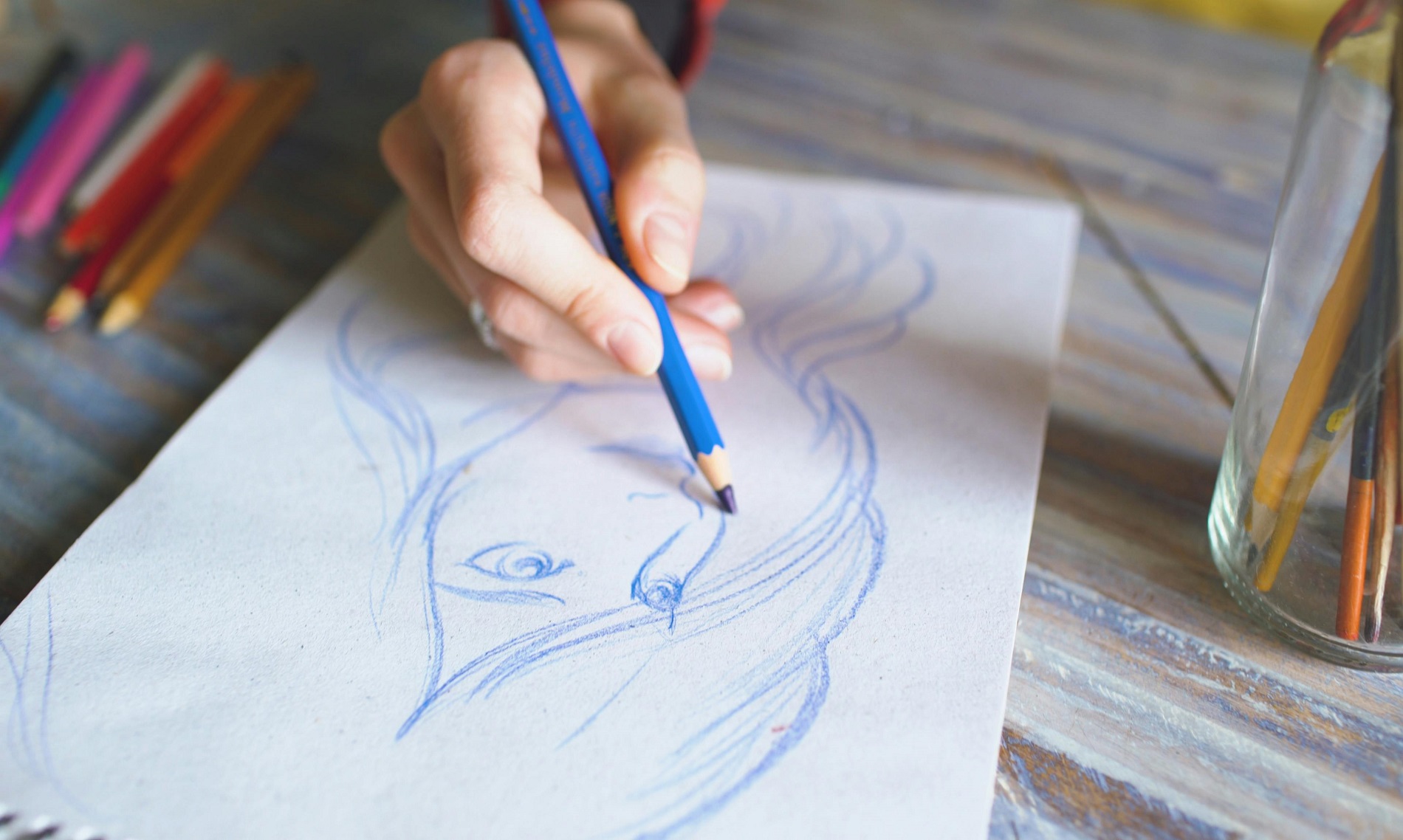 Atelier adultes « Portrait aux crayons de couleurs »
